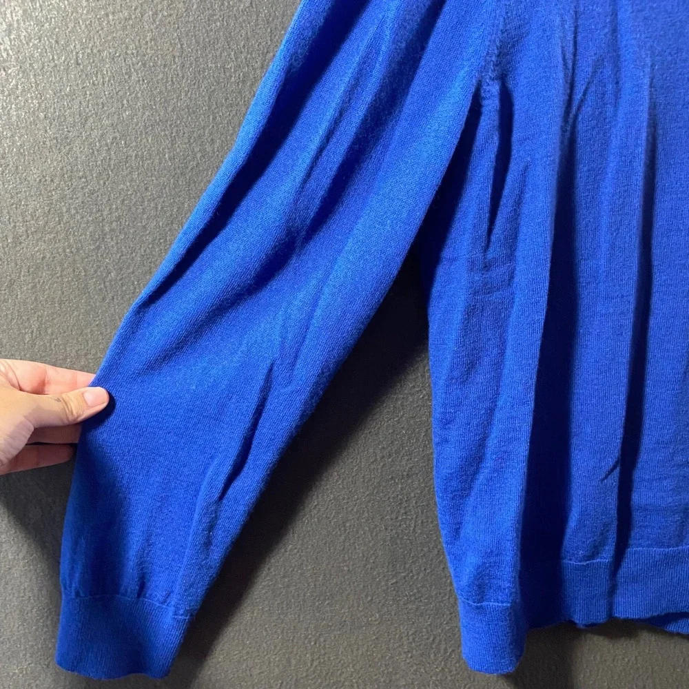 Banana Republic Sweater Italian Merino Wool capsule quiet luxury parisian blue